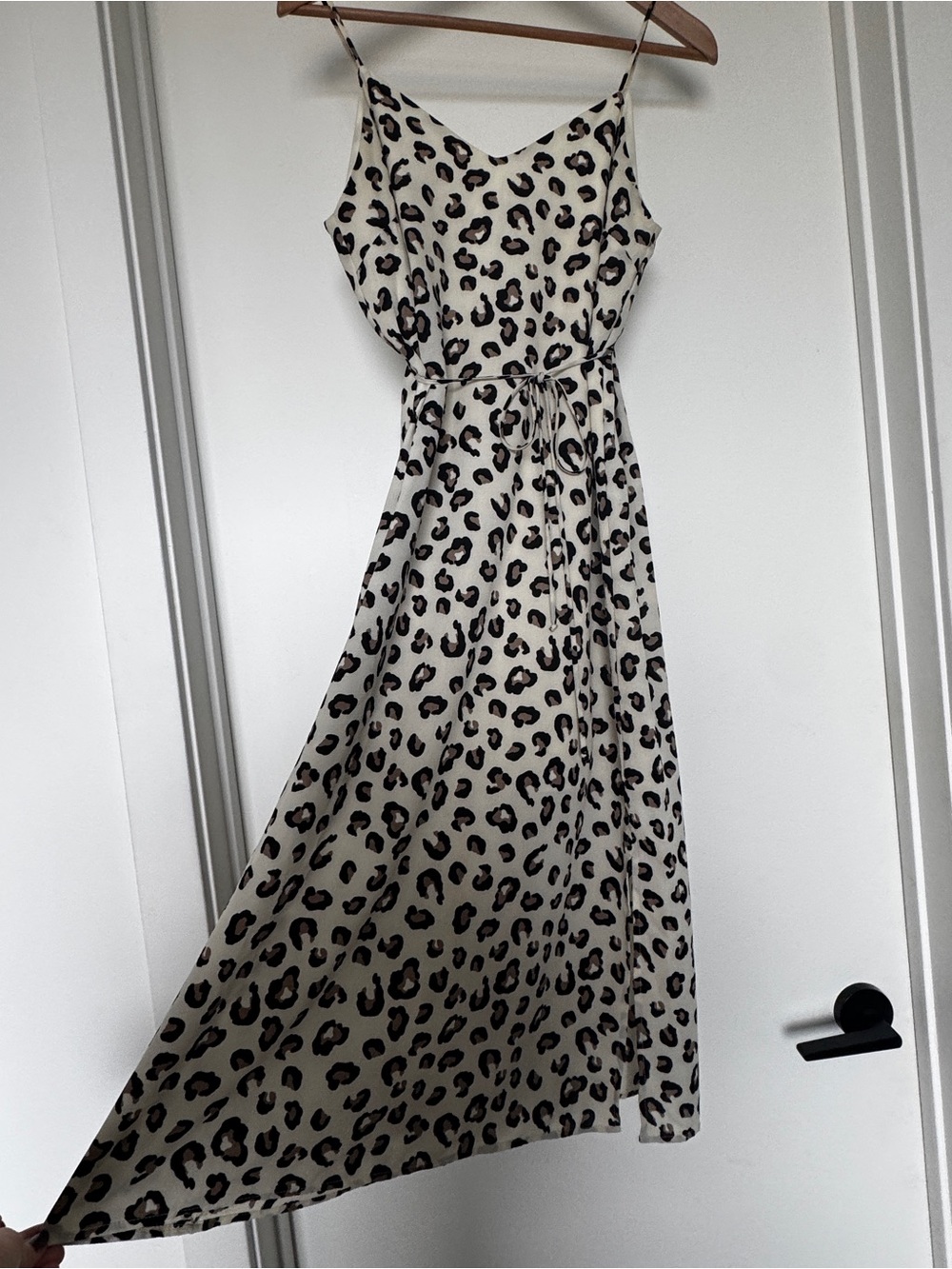 Monteau Beige Leopard Print Slip Dress | Size Small